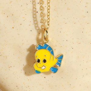 3/$35 14K Gold Plated Fish Pendant Charm Necklace Chain Gifts Girls Kids